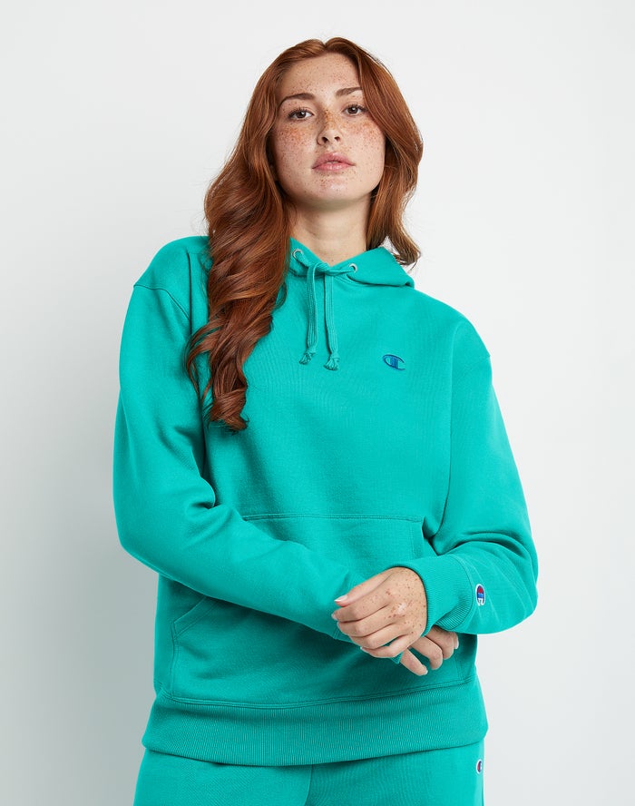 Champion Powerblend Fleece Oversized - Naisten Turkoosi Huppari - Suomi 7283690-WH